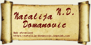 Natalija Domanović vizit kartica